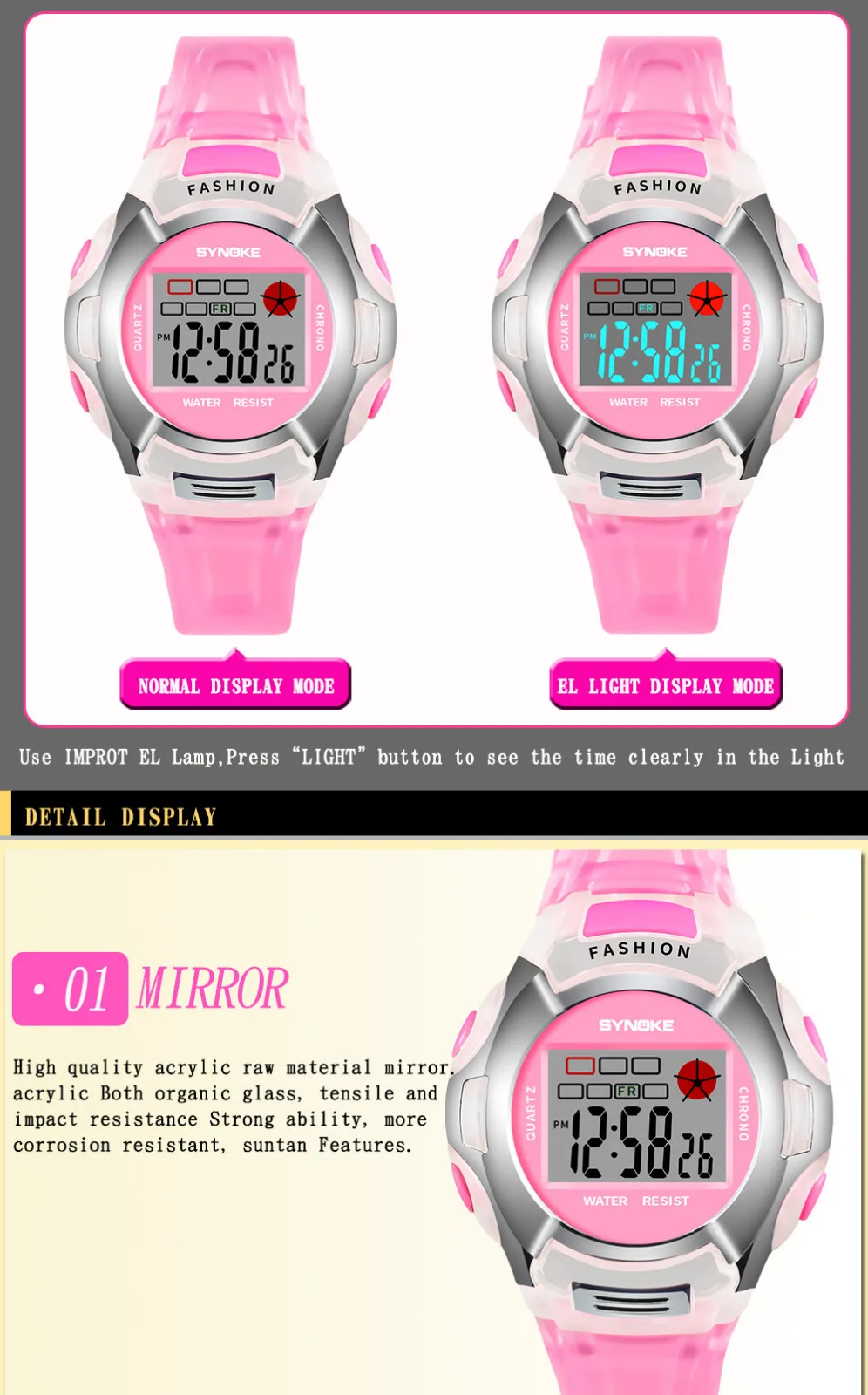 Бренд Synoke, Детские водонепроницаемые спортивные часы для мальчиков и студентов, светодиодные цифровые наручные часы с датой, многофункциональные модные часы, новинка# S