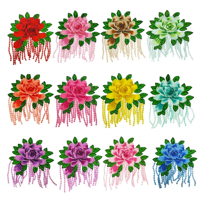 

Colorful Flower Lace Trim Wedding Fabric For Costume Dress Decor Sewing Lace Appliques Crafts Patches Scrapbooking NL279