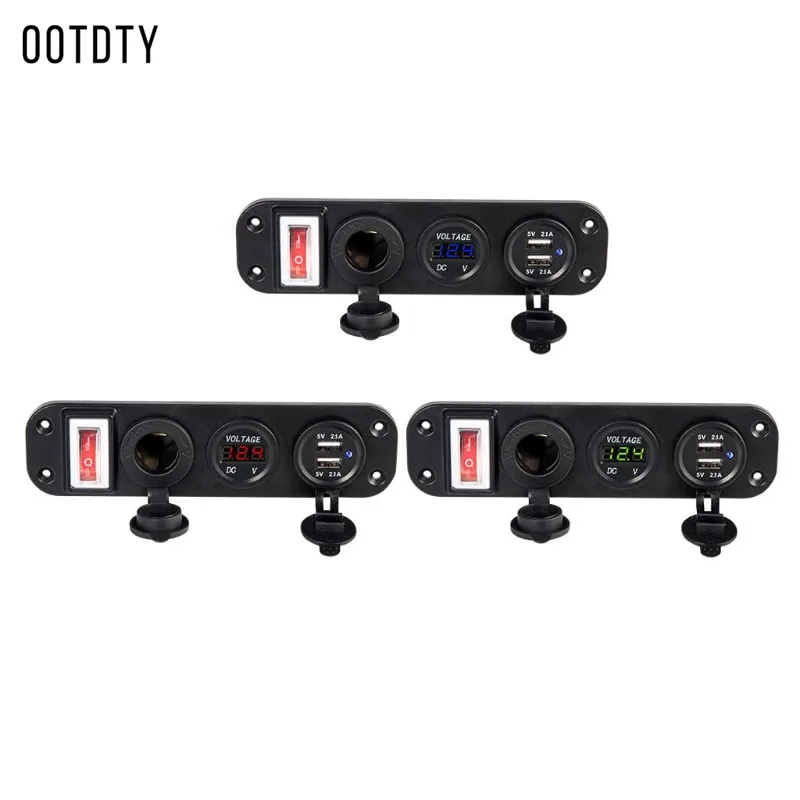 Автомобильное зарядное устройство OOTDTY 1 комплект двойной USB адаптер 12 В