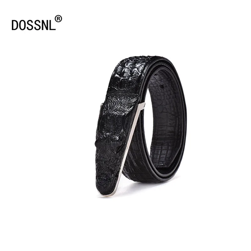 

DOSSNL Smooth Buckle Belt Men's New High-Grade Crocodile Luxury Brand Designer Belt Fashion Leather Belt Ceinture Homme A063
