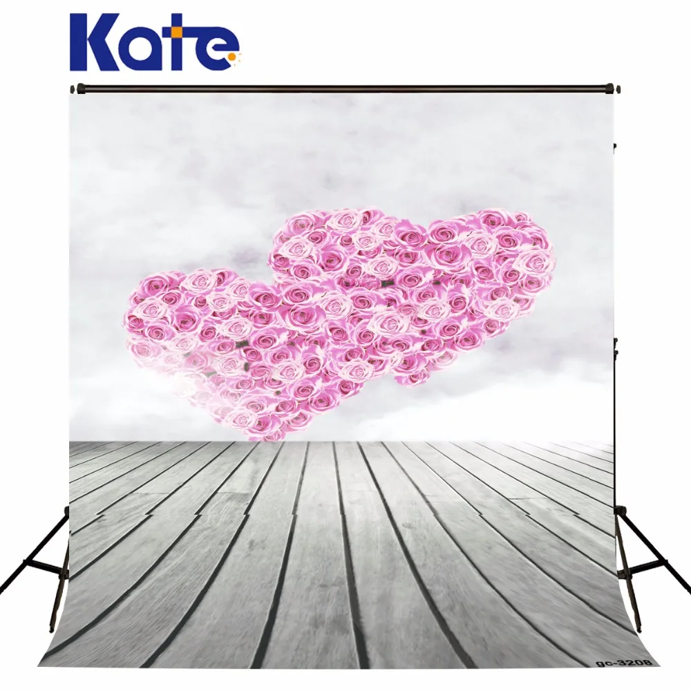 300x300 см Kate День Святого Валентина черно-белый фон розовый в форме сердца Розы