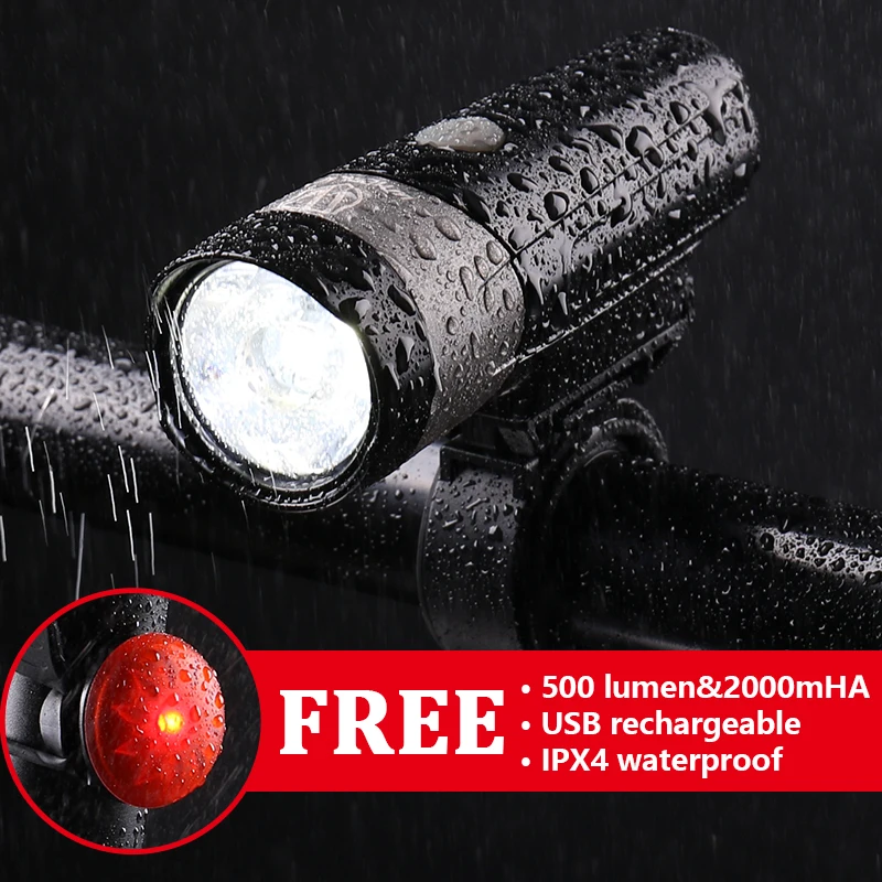 Sale Wheel Up Cycling Light USB Rechargeable Bike Light Front light Taillight Set Bicycle LED Light Waterproof flashlight 1