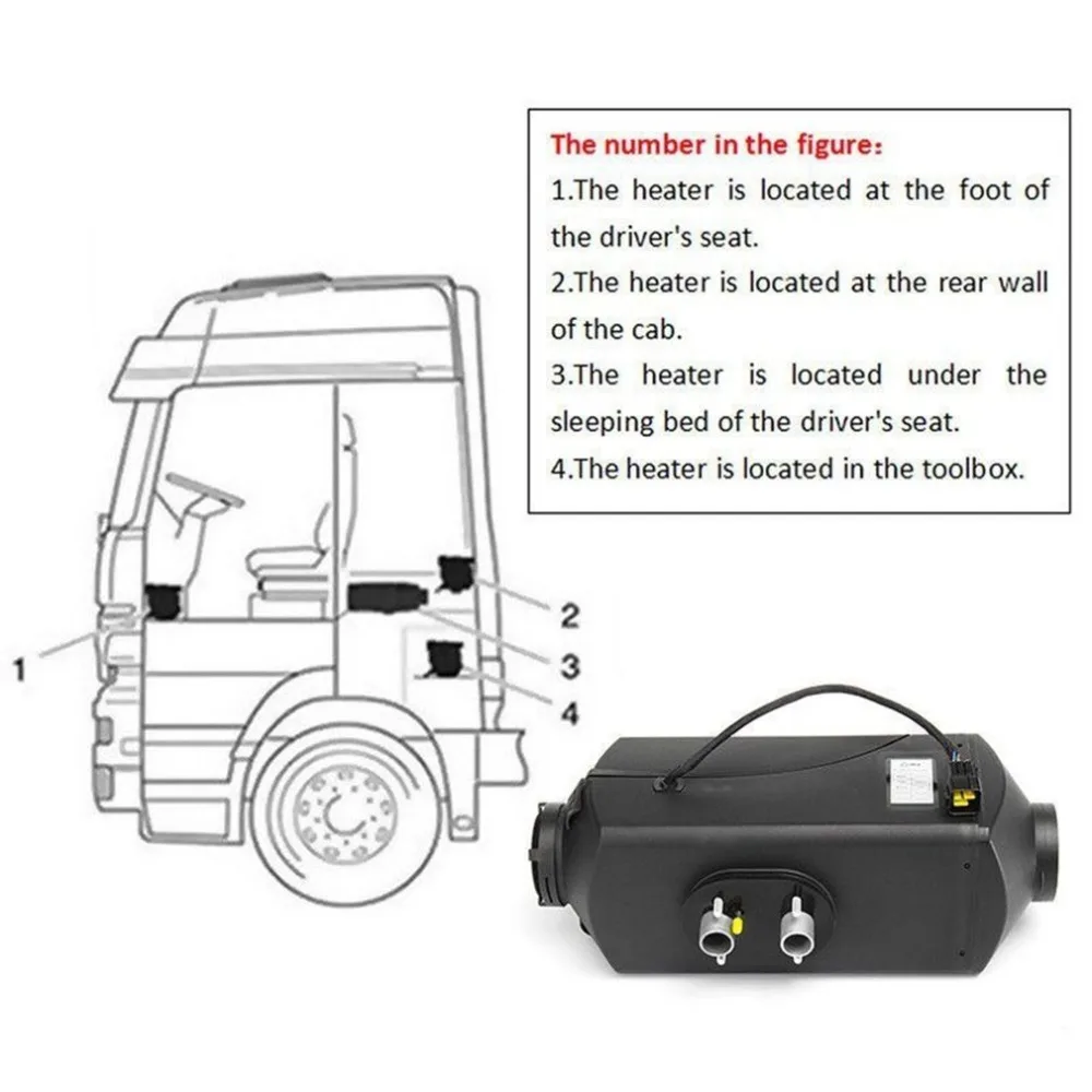 Прочный черный 12 в 5000 Вт Воздушный стояночный обогреватель, планарный для грузовика, для дома, автомобиля, автобуса, низкий уровень выбросов, низкое потребление топлива