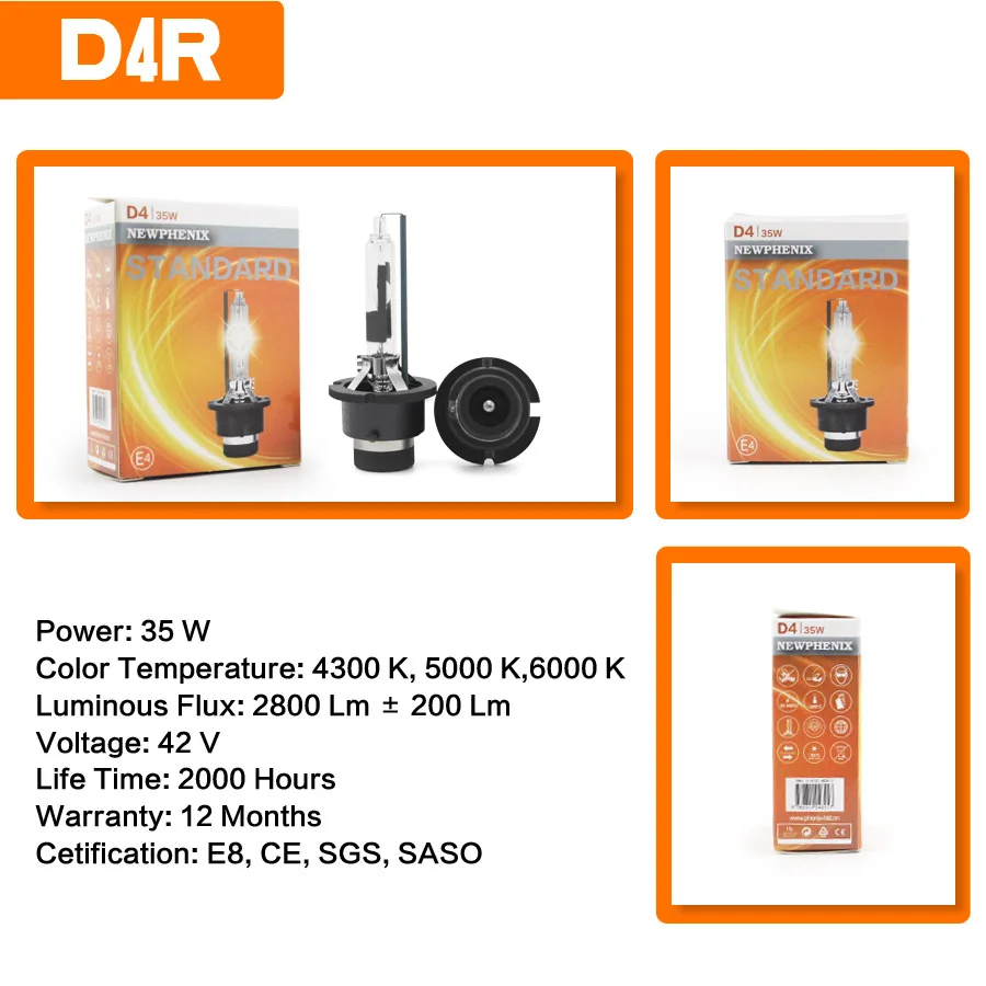 Kit de Lâmpada de Farol Shuoke Xenon Farol Automotivo D1s - D2s D2r D3s D3r D4s Pro 12v 25w 35w 4300k 5000k 6000k 2 Peças Frete Grátis bi Hid 10 High Quality Automóveis e motos
