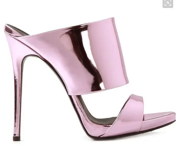 Босоножки на платформе из лакированной кожи; цвет розовый, золотой; летние женские туфли на тонком каблуке под платье со змеиным узором - Цвет: as pic