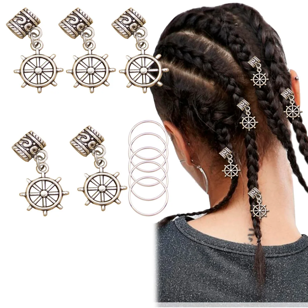 5xHelm руль раста Мамбо из бисера дреды Dread Loc коса для волос платье заколка
