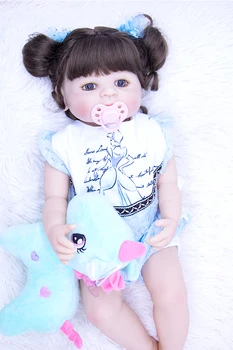 

55cm Full Body Silicone Reborn Baby Doll Toys 23inch bonecas bathe Newborn Princess Bebe Alive Babies Present Gift Bathe Toy