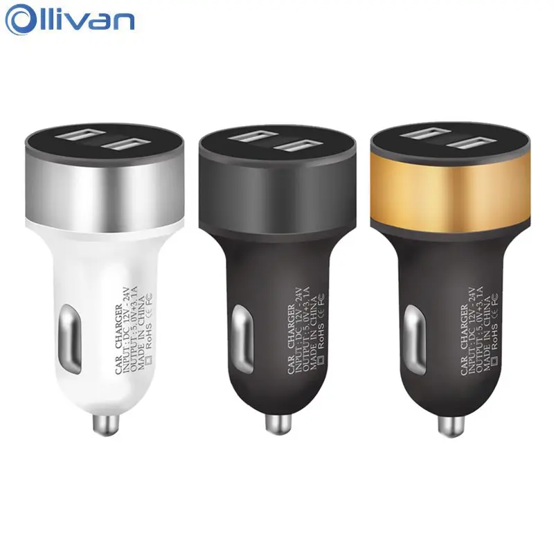 Universal Car Phone Charger for iphone 7 x 6s Dual USB 2 Port LED