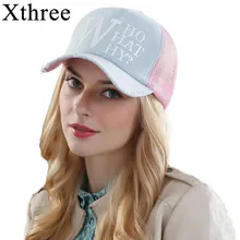 Xthree летние женские бейсболки Женская Кепка snapback из джинсовой сетки Кепка кость шапки для мужчин и женщин