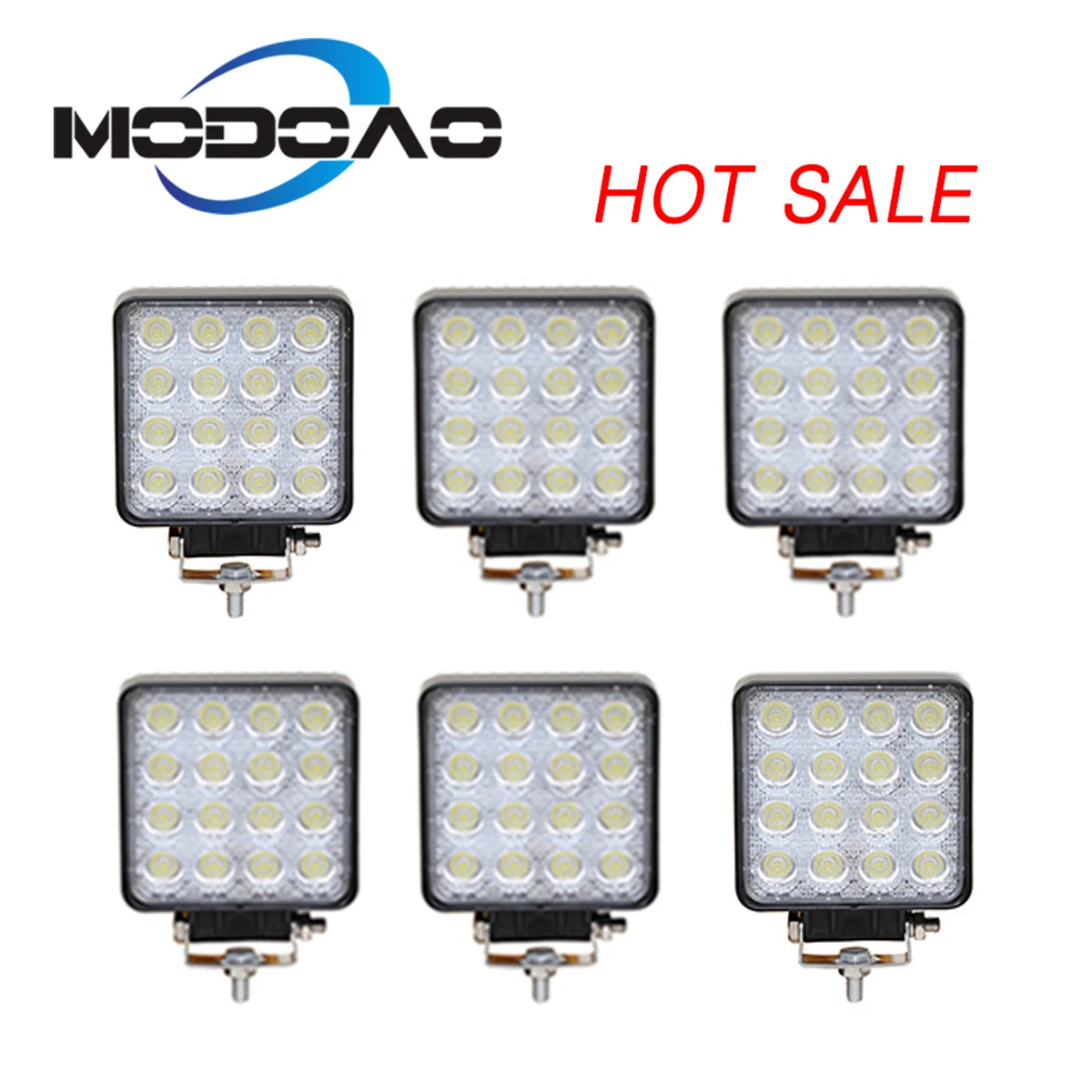 

12V 24V Square 16 LEDs Car Work Light 6000K Spotlight Floodlight For 4x4 Offroad SUV ATV UTV Truck Tractor Motorcycle lights