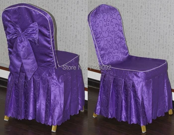 

hotsale purple jacquard hotel banquet chair cover