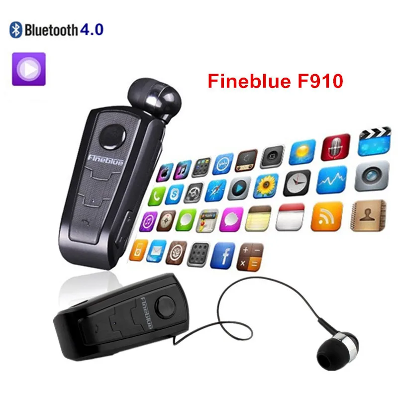 Вкладыши гарнитуры Fineblue f910 Беспроводной Bluetooth выдвижной Наушники гарнитура с воротником клип Поддержка звонки напомнить вибрации