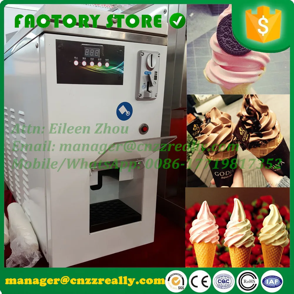 Buy Stainless steel 3 flavours Soft Ice Cream Vending Machine Ice Cream Vending