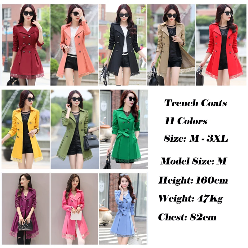Тренч Женский двубортный с кружевной талией YL015|women trench coat|women trenchtrench coat |