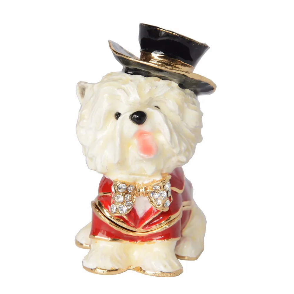 Bibelots Precieux Yorkshire Terrier Chien Souvenir Boite Metal Bijoux Boite Chien Miniature Sculpture Cadeau D Anniversaire Aliexpress