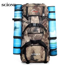 90L Big Camping Backpack Outdoor Sports Military Tactical Nylon Backpacks for Hiking Mountain Climbing Molle Rucksack XA574YL