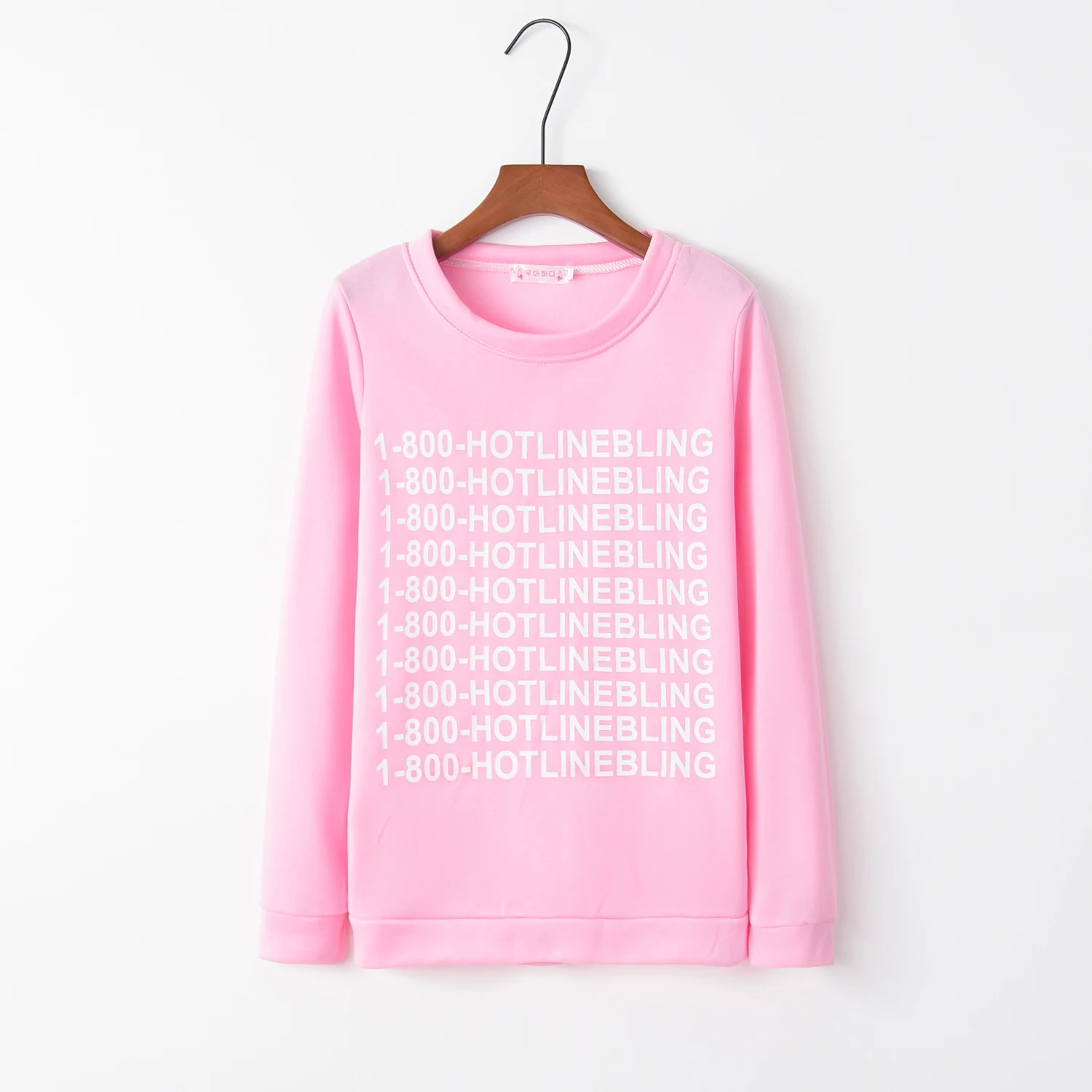

2016 Autumn and Winter English Letter brand women long sleeve sweatshirts hoodies Pink Casual Top Tee Pullover