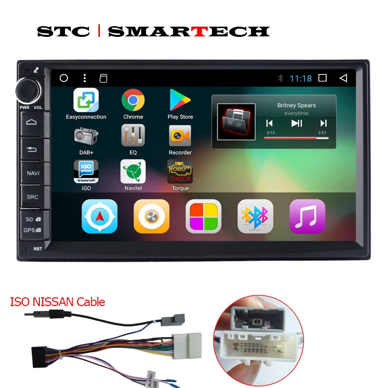 SMARTECH 2 Din Android 8,1 OS автомобильный радиоприемник gps навигация Авторадио поддержка 3g wifi OBD Bluetooth DAB DVR TPMS камера заднего вида - Цвет: H707A8T3A NISSAN