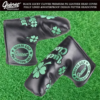 

[2 Colors] Lucky Clover Golf Blade Putter Cover Synthetic Leather Golf Headcover Sport Golf Accessories Mascot Novelty Gift