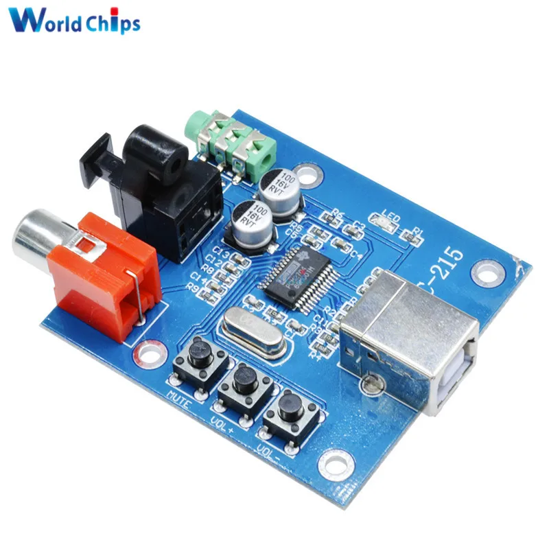

PCM2704 USB DAC to S/PDIF Sound Card Decoder Board 3.5mm Output F/PC 2 Channel Analog Output