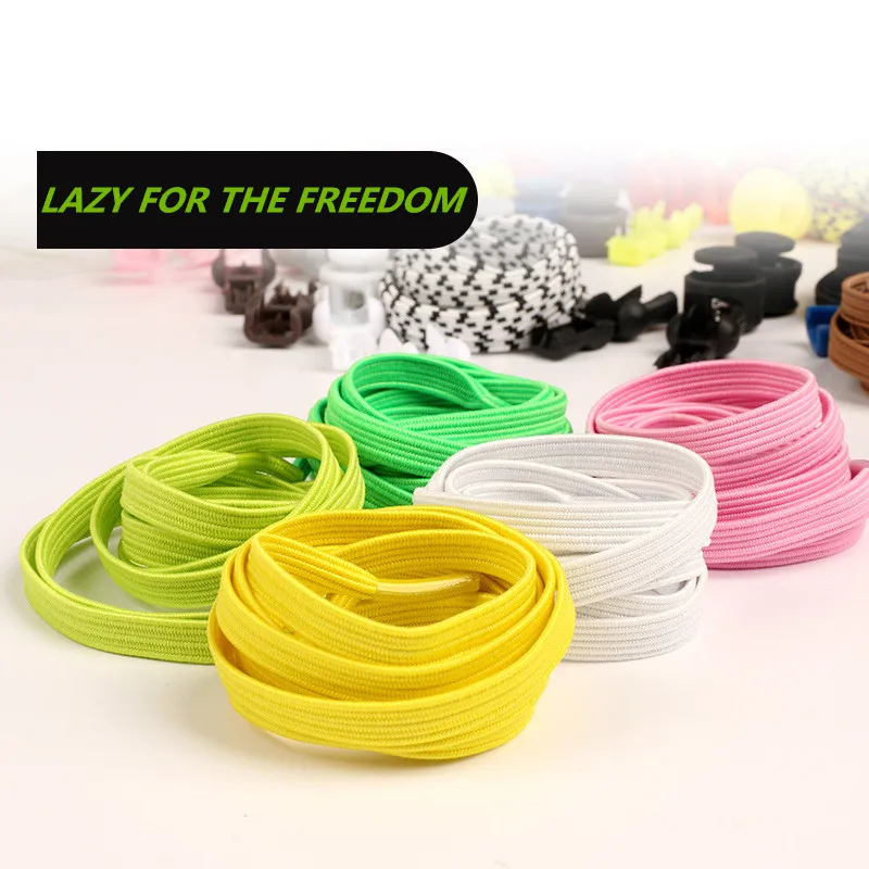 

2018 New No Tie Lazy Flat Silicone Shoelace For Men Women Safe Elasticity Colorful Shoestring Shoe laces Wide Rubber Shoelaces
