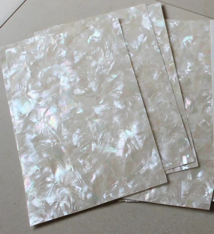 AAA класс мозаики белый перламутр ламинированные листы с покрытием оболочки бумаги Ювелирные изделия мебельный Декор гитары инкрустация