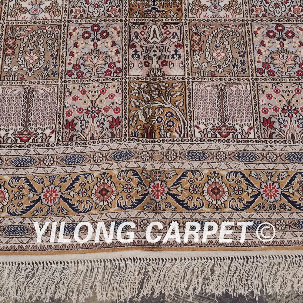 YILONG 5 'x 8' стильный четырехсезонный шелковый ковер персидский античный