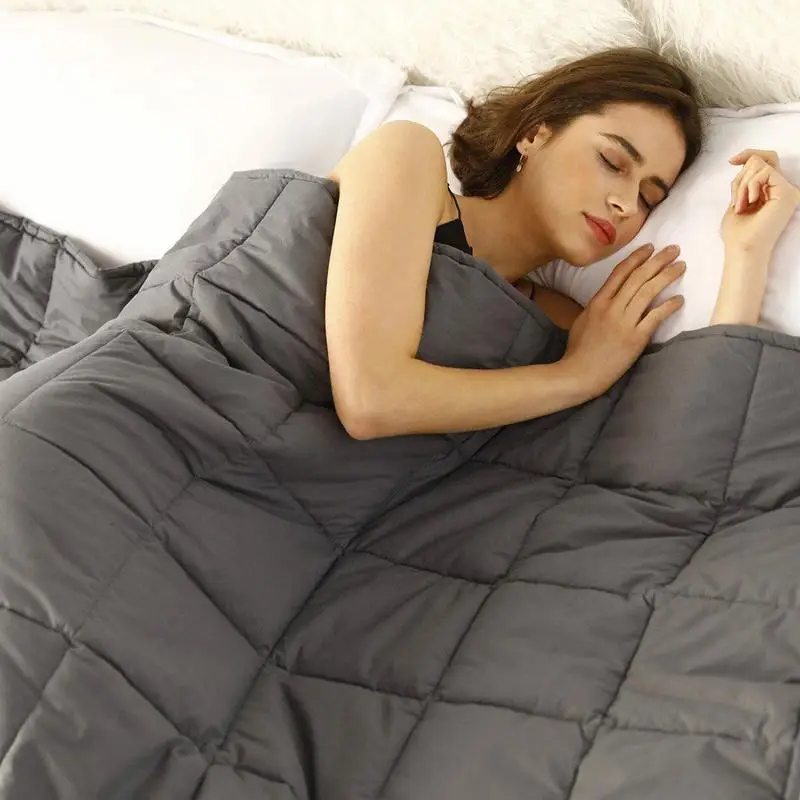 

100% Cotton Weighted Blanket Aid Bed Sleep Decompression Blanket Solid Color Spring Air Conditioning Blanket Gravity Quilt Gift