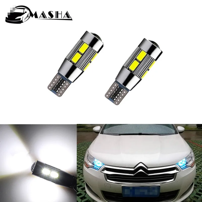 

2x Canbus T10 W5W 5630 SMD 10 LED Car Wedge Lights Lamp Side Parking Clearance Light For Citroen C4 C5 C3 C2 Berlingo Xsara Saxo