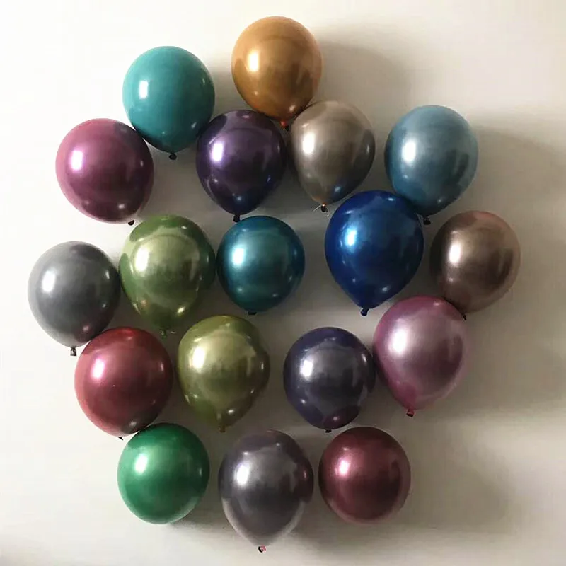 

Wholesale 25sets (50pcs) imitation metallic round balloon pearl wedding scene layout color macarons thickening balloon