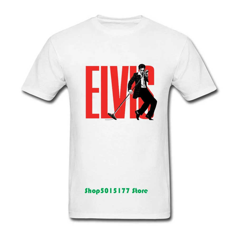 Новейшая Мужская футболка Elvis Presley с коротким рукавом летняя повседневная