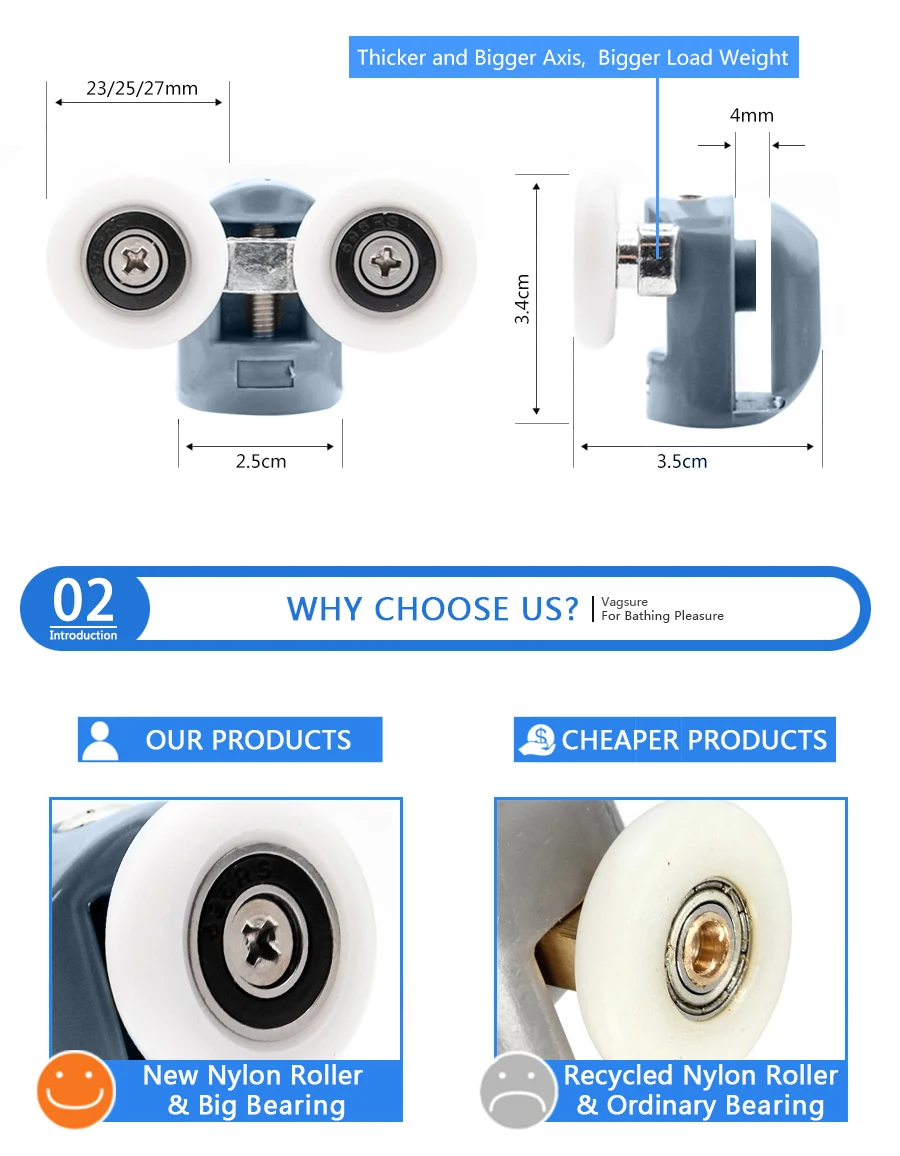 До 4 никель-металл-8 шт./компл. Двойной верхний один вниз 23 мм/25 мм/27 мм хромированные колеса раздвижные двери подшипник ролики оборудования для душевой кабины