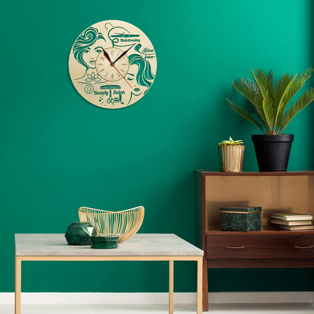 Парикмахерский салон Парикмахерская часы для парикмахерской деревянный декор