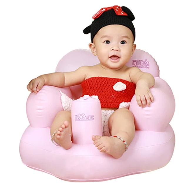 With Air Pump Kids Bath Seat Chair Baby Inflatable Sofa Dining