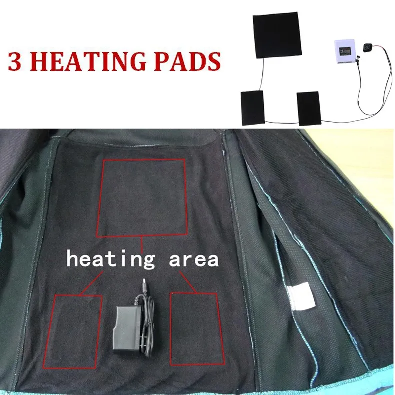 Women Jackets 7.4V Electric Heated Winter Outdoor Skiing Hiking Waterproof Windproof Jacket Fishing Tourism Mountain Sports Coat (5-)