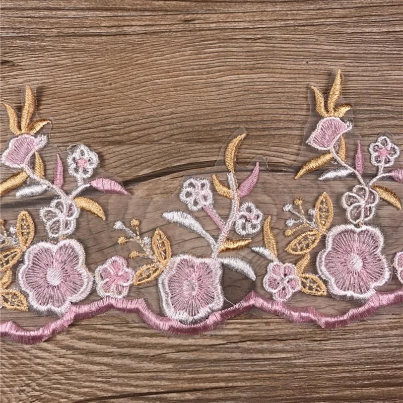 

9Yards Embroidered Multicolored Lace Trim Sewing Crafts Baby Scrapbooking Dolls Bridal Lace Fabric For Wedding Dress