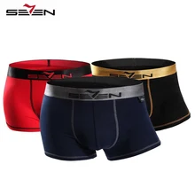 Seven7 marke männer atmungs underwear boxer 3 stücke pack bequeme hohe elastische sexy boxer-männer shorts hosen 110f08030