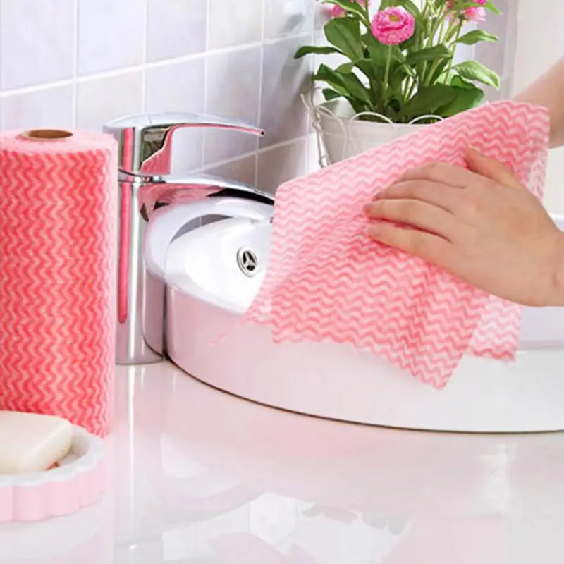 1 Roll Kitchen Disposable Non woven Fabrics Washing Cleaning Cloth
