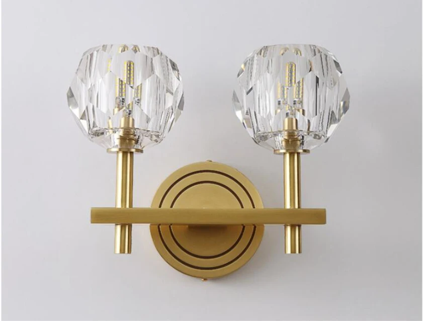  Modern copper crystal wall lamp living room bedroom bedside lamp Nordic luxury LED wall light - 33020912575