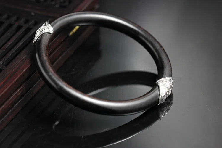 Ретро тайский серебряный Серебряные ювелирные изделия оптовая продажа ручной работы Серебряный декор из красного дерева браслет из