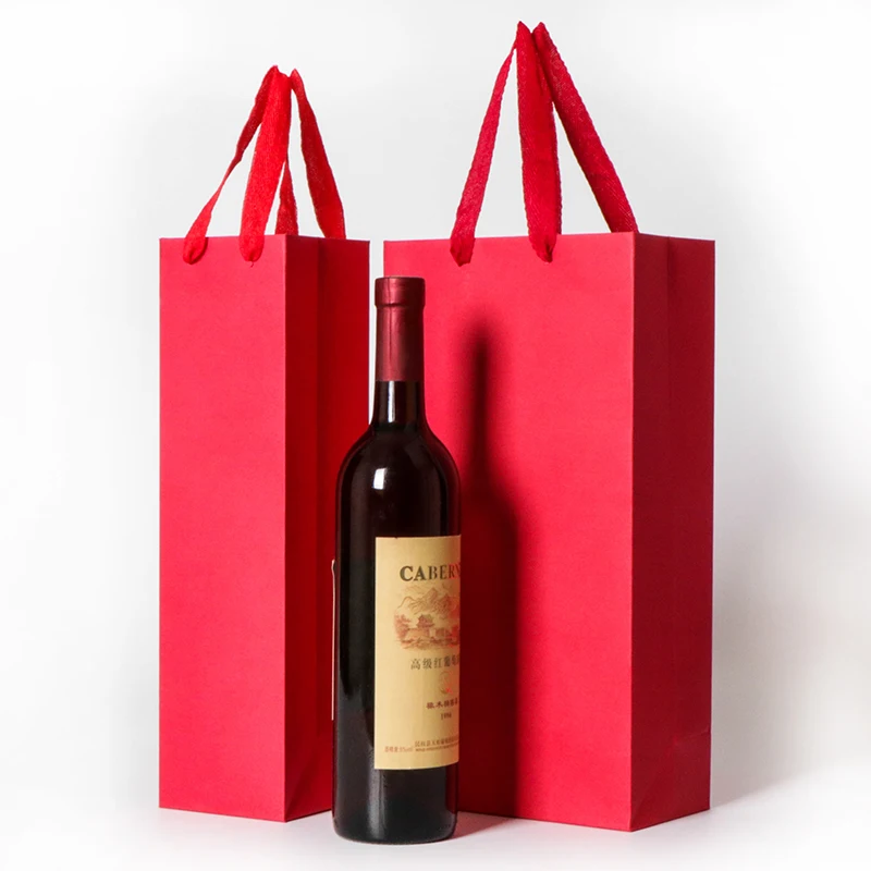 de papel para de vino tinto, bolsas de regalo de papel kraft con cuerdas, cajas de papel portátiles, champange portabotellas soportes de regalo|Envoltorios y de regalo| - AliExpress