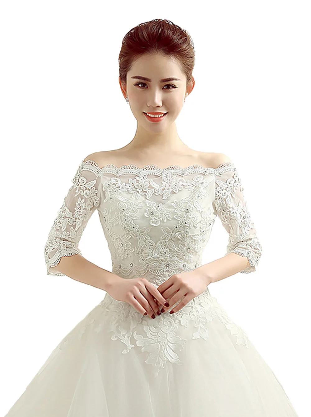 cream short jacket for wedding