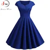 Plus Size Summer Dress Women Hepburn Vintage Rockabilly Pin Up Dress Robe Femme Casual Retro Elegant Party Midi Sundress Jurken ► Photo 1/6