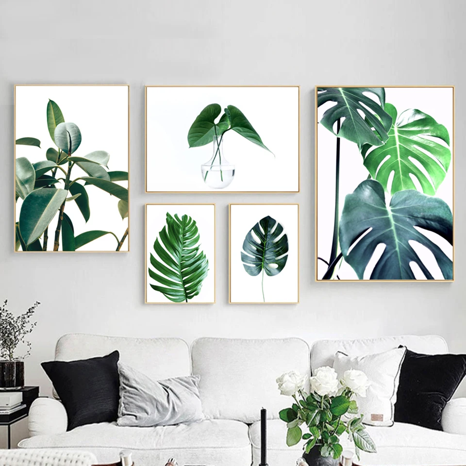 Us 1 78 44 Off Prints Hd Home Decoration Green Plant Painting Nordic Style Simple Wall Art Poster Picture Watercolor Canvas Modular For Bedroom In