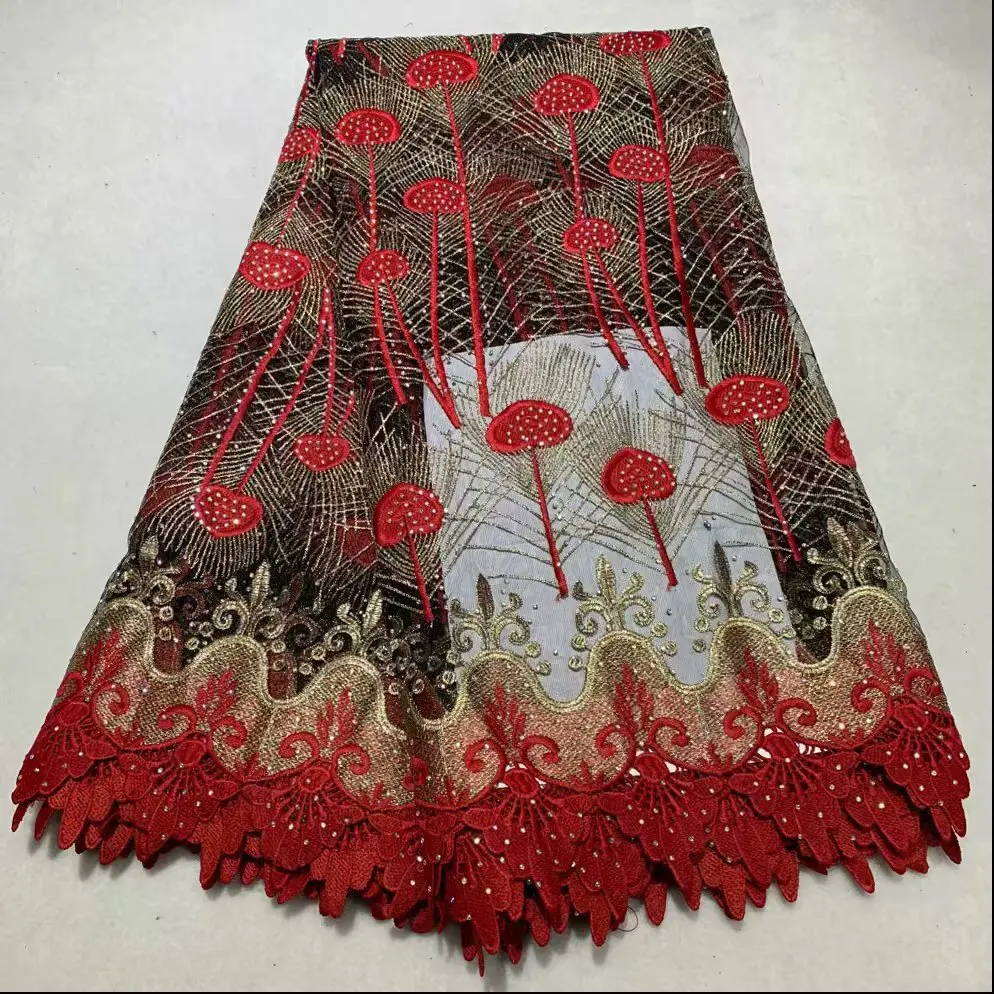 

French Net Lace Fabric 2019 Latest African Lace Fabric With Embroidery Mesh Tulle Lace Fabric High quality Nigerian Lace