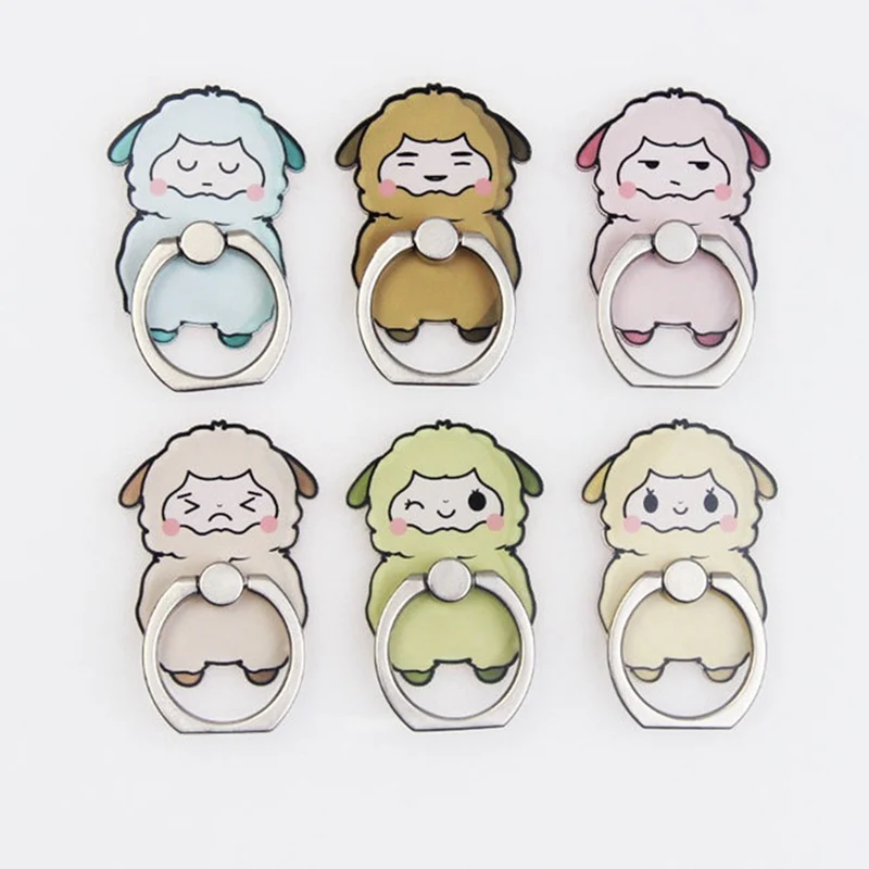 

UVR Animal Alpaca Mobile Phone Stand Holder Finger Ring Smartphone Cute Six Expressions Holder Stand For Xiaomi Huawei All Phone