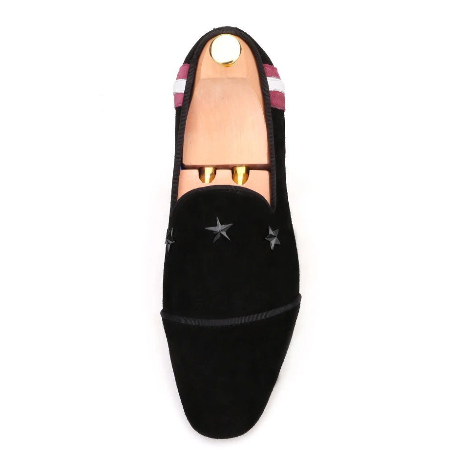 Más Fiesta Con Hecho Hebilla Moda 2019 Hombres Mano Mocasines Piergitar Zapatos Y Negro Los A Pisos De Estrella Tamaño Boda Gamuza U6w5zxg