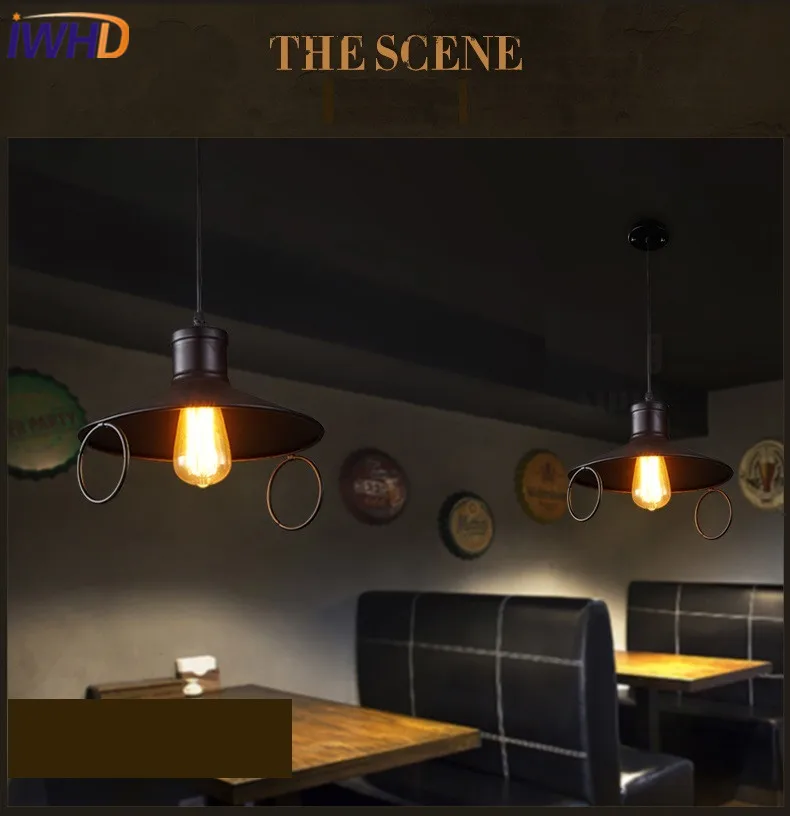 Iwhd vintage industrial colgante Iluminación iluminación hogar Iluminación estilo loft retro hierro lámpara Restaurante Salón iluminación