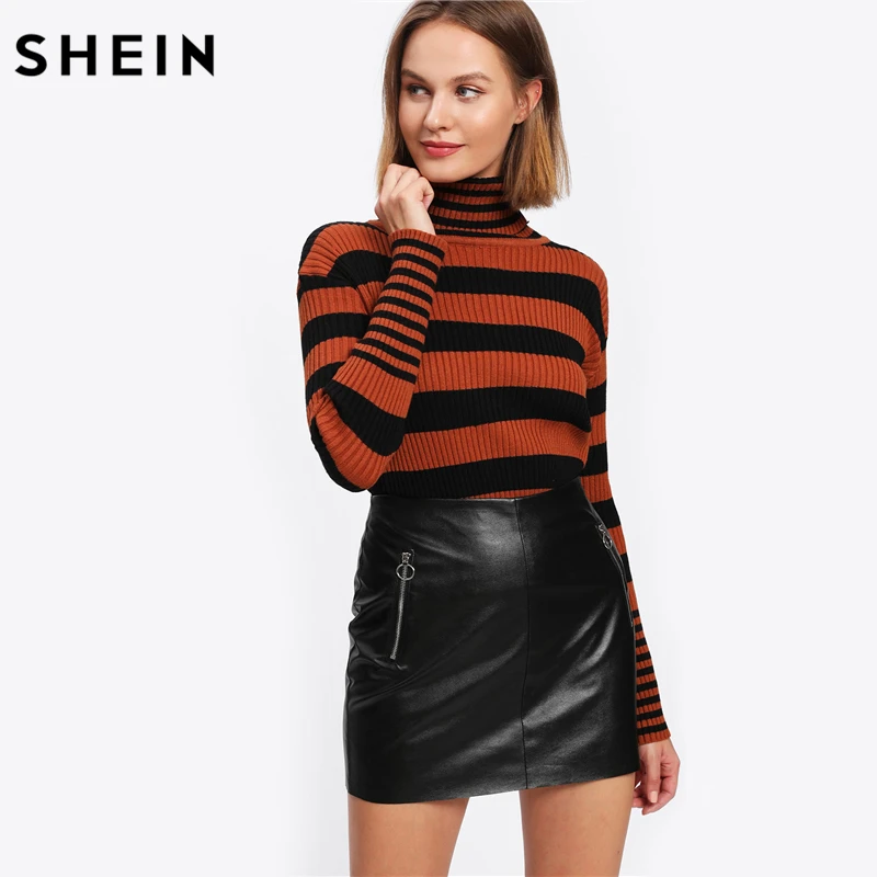 SHEIN Модная Кожаная Юбка Женская Летняя Черная Элегантная Короткая Юбка С Высокой Талией