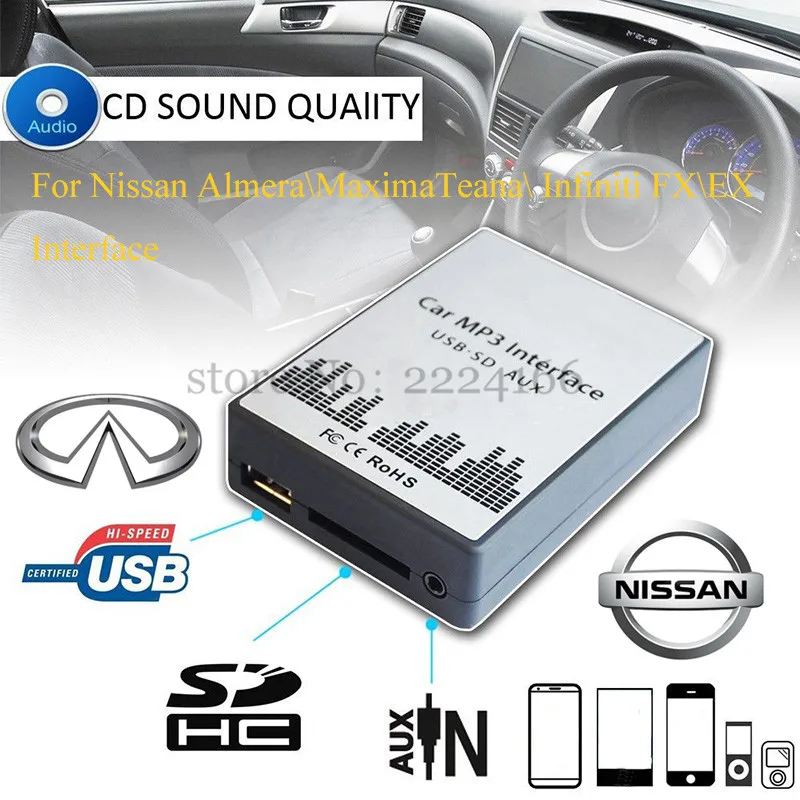 SITAILE USB SD AUX автомобильные MP3 плееры музыкальный адаптер для Nissan Almera Maxima Teana Infiniti FX EX